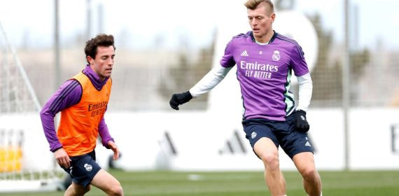 Kroos, en un entrenamiento.