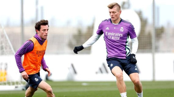 Kroos, en un entrenamiento.