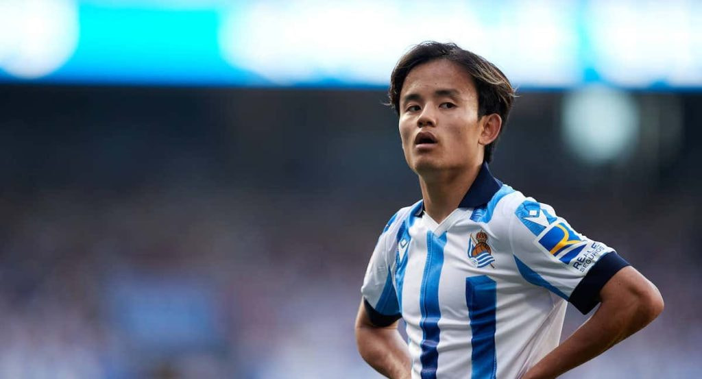 Take Kubo durante un partido con la Real Sociedad.