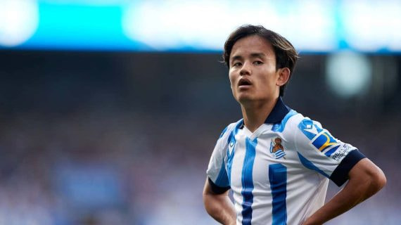 Take Kubo durante un partido con la Real Sociedad.