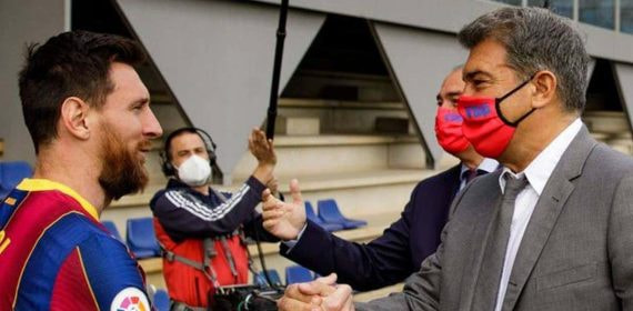 Messi y Laporta, en una imagen de archivo.