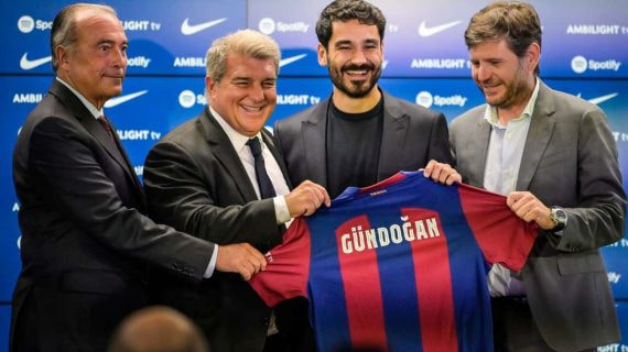 Mateu Alemany en la presentación de Gündogan.