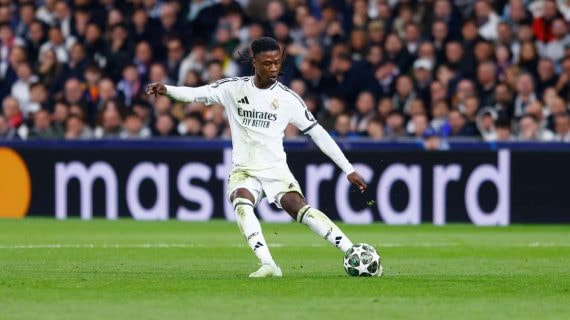 Eduardo Camavinga, durante el Real Madrid-Atlético de Champions.