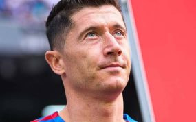 Robert Lewandowski, en el Santiago Bernabéu.