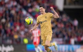 Lewandowski, ante el Almería.