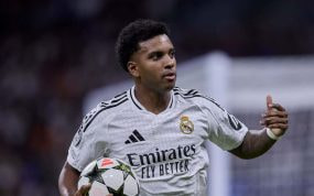 Rodrygo, durante un partido de Champions League.
