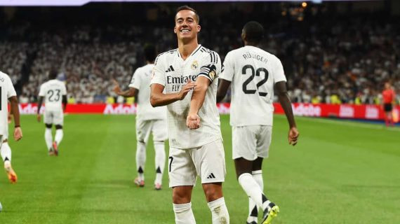Lucas Vázquez, jugador y capitán del Real Madrid, celebra un gol.