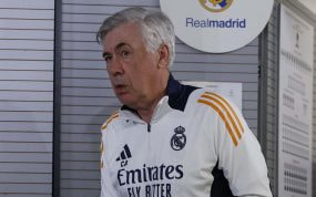 Carlo Ancelotti, en Valdebebas.