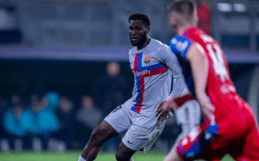 Kessié, durante un partido del Barça.