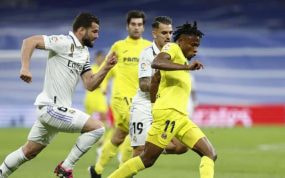 Samu Chukwueze, en el Real Madrid-Villarreal de la pasada LIga.