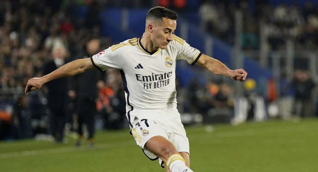 Lucas Vázquez, durante el Getafe-Real Madrid.