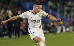 Lucas Vázquez, durante el Getafe-Real Madrid.