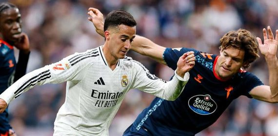 Lucas Vázquez, contra el Celta.