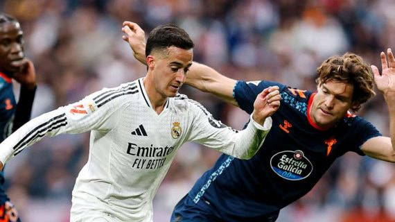 Lucas Vázquez, contra el Celta.