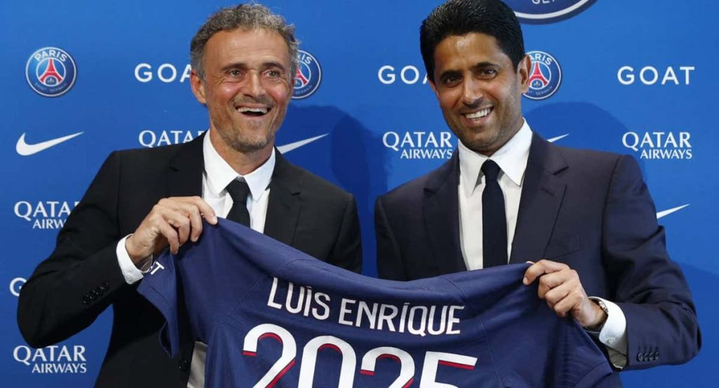 Luis Enrique en su presentación como nuevo entrenador del PSG.