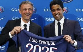 Luis Enrique en su presentación como nuevo entrenador del PSG.