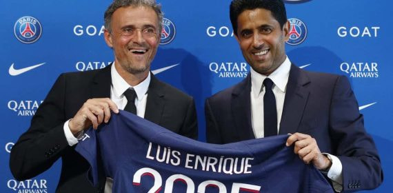 Luis Enrique en su presentación como nuevo entrenador del PSG.