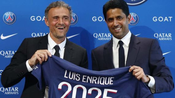 Luis Enrique en su presentación como nuevo entrenador del PSG.