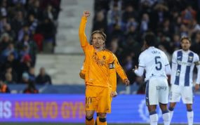 Modric celebra su gol al Leganés.