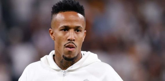 Éder Militao, antes de un partido con el Real Madrid.