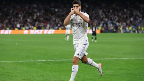 Asensio celebra el gol ante el Celtic.