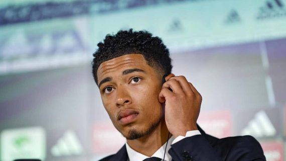 Bellingham, en su presentación con el Madrid.