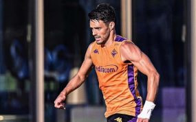 Brekalo, en un entrenamiento de esta pretemporada con la Fiorentina.