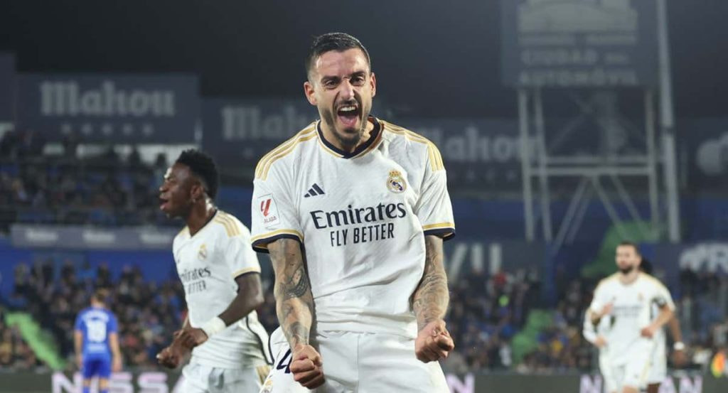 Joselu celebra su gol contra el Getafe.