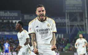 Joselu celebra su gol contra el Getafe.
