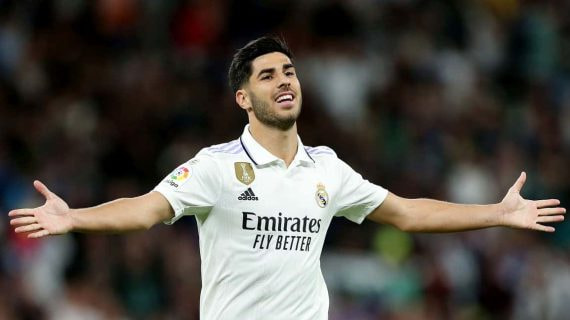 Marco Asensio en un encuentro del Real Madrid.