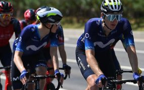 Matteo Jorgenson durante el Tour de Guangxi, su última carrera como ciclista de Movistar Team.