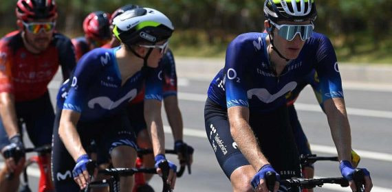 Matteo Jorgenson durante el Tour de Guangxi, su última carrera como ciclista de Movistar Team.