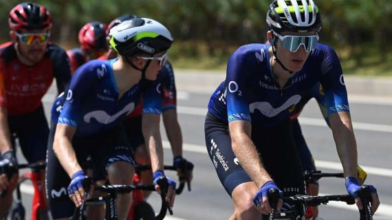 Matteo Jorgenson durante el Tour de Guangxi, su última carrera como ciclista de Movistar Team.