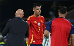 Morata, durante el partido contra Georgia.
