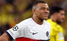 Kylian Mbappé, en el partido de ida de las semifinales de Champions disputado en Dortmund.