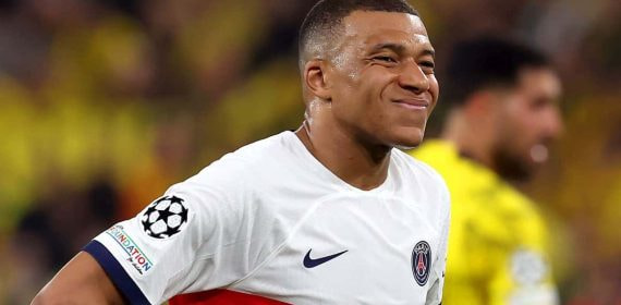 Kylian Mbappé, en el partido de ida de las semifinales de Champions disputado en Dortmund.