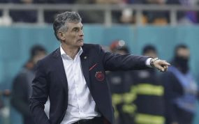 José Luis Mendilibar, en un partido con el Olympiakos esta temporada.