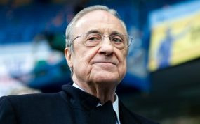 Florentino Pérez, en una imagen previa a un partido del Real Madrid en Champions League.
