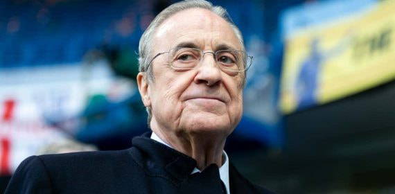 Florentino Pérez, en una imagen previa a un partido del Real Madrid en Champions League.