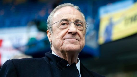 Florentino Pérez, en una imagen previa a un partido del Real Madrid en Champions League.