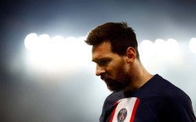 Messi durante un partido con el PSG.