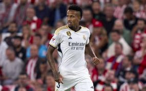 Eder Militao, durante el Athletic-Real Madrid.