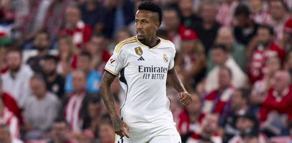 Eder Militao, durante el Athletic-Real Madrid.