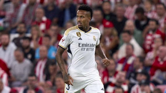 Eder Militao, durante el Athletic-Real Madrid.