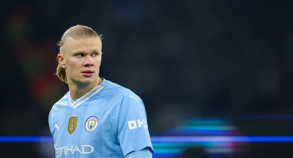 Haaland, en un partido del Manchester City.