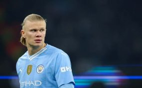 Haaland, en un partido del Manchester City.