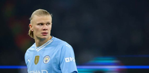 Haaland, en un partido del Manchester City.