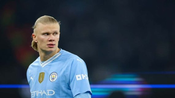 Haaland, en un partido del Manchester City.