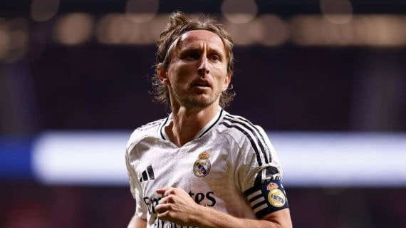 Modric, durante el partido ante el Atlético, donde fue titular.