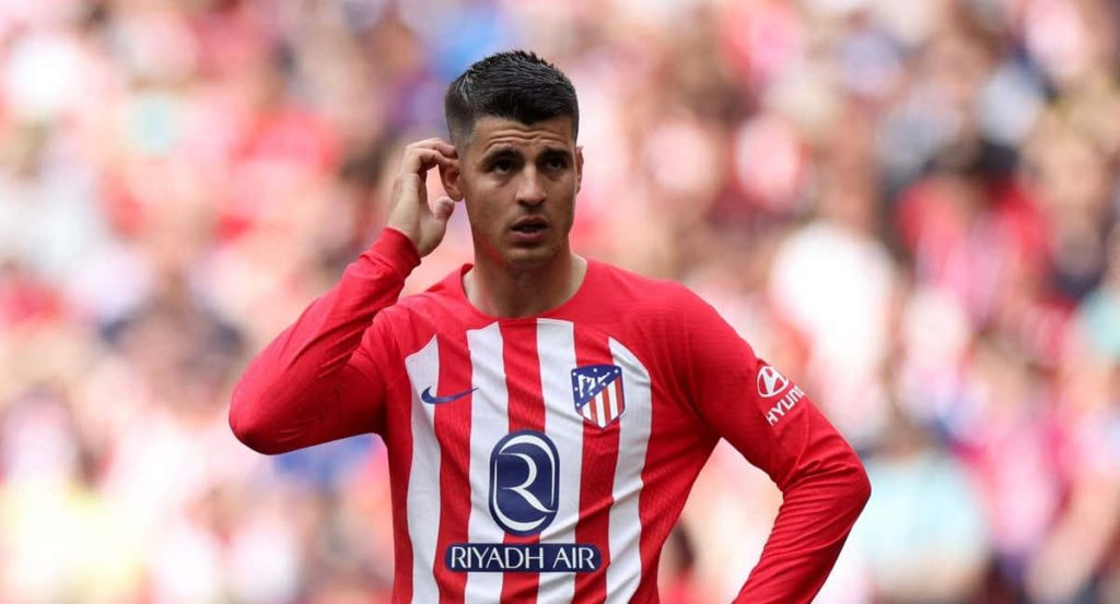 Morata, en un partido con el Atlético.